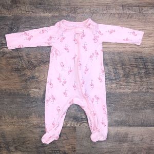 Carter’s Just One You Size 6 Months Pink Flamingo Two Way Zip Pajamas with Feet
